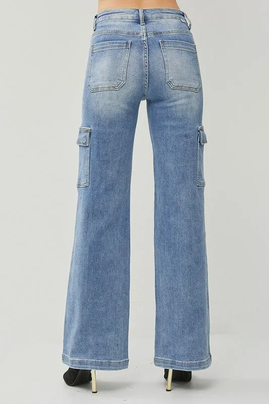 RISEN HIGH RISE WIDE CARGO JEANS