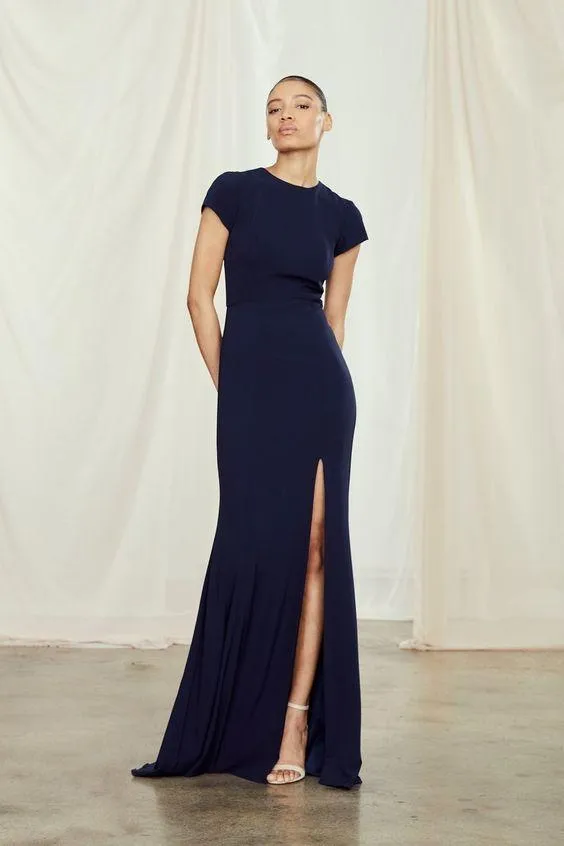 RoyalBlue Slit Evening Gown