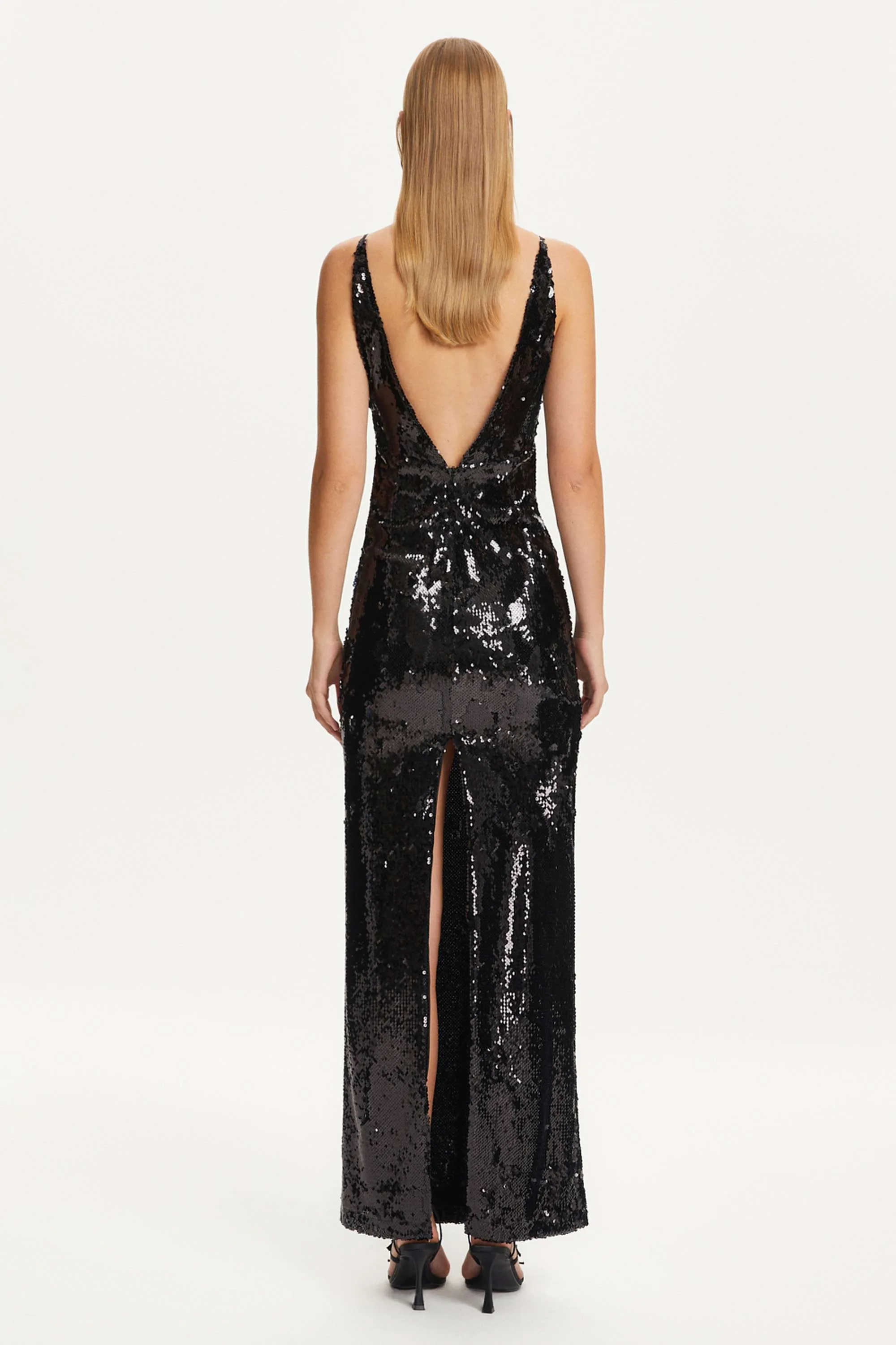 Sequined Thin Strap Long Dress (Final Sale)