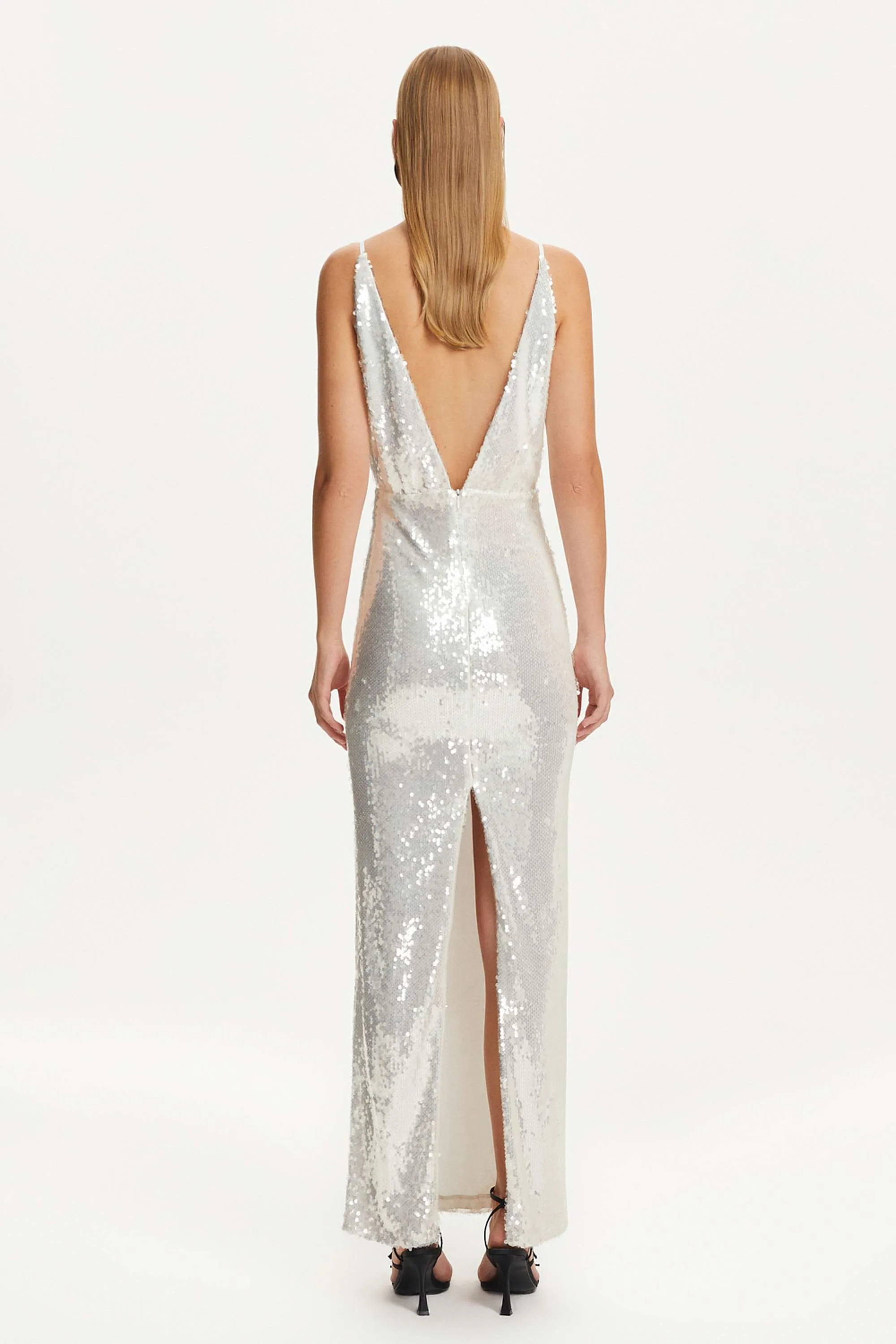 Sequined Thin Strap Long Dress (Final Sale)