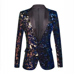 Shawl Lapel Sequins Party Blazer For Men