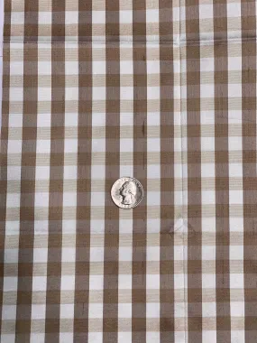 Silver Mink Gingham Shantung 761 Fabric