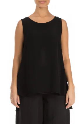 Sleeveless Black Viscose Top