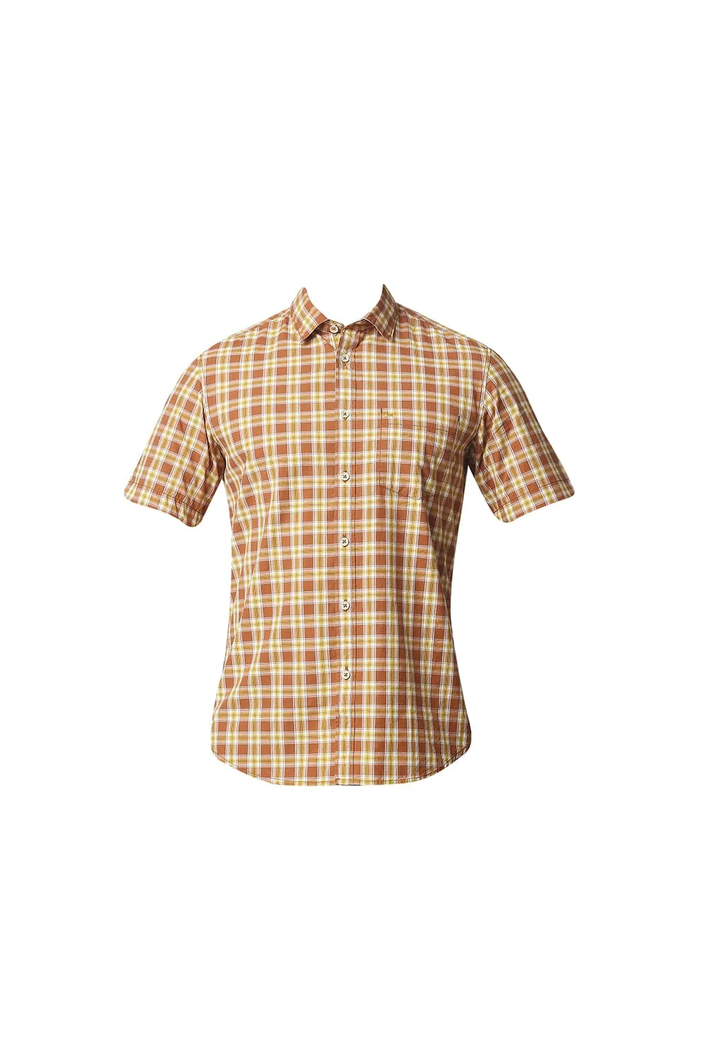 Slim Fit Checks Halfsleeves Shirt