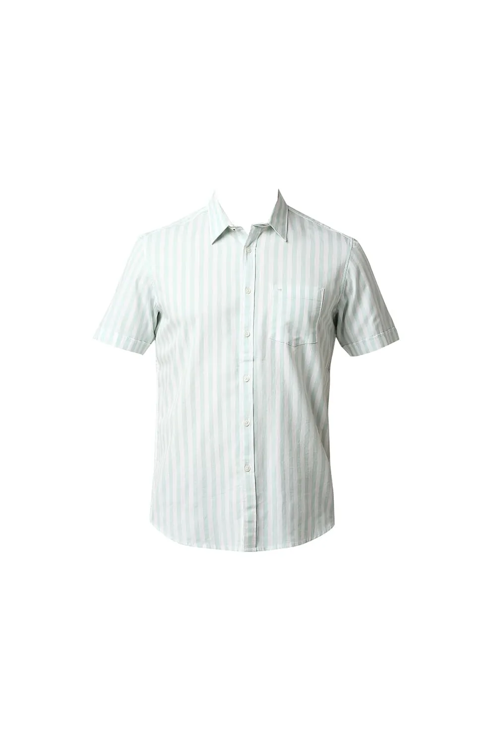 Slim Fit Herring Bone Stripe Halfsleeves Shirt