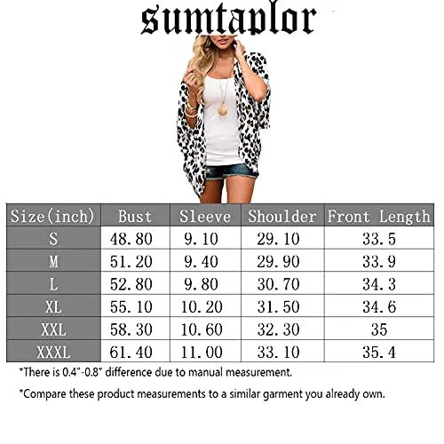 sumtaplor Women's Floral Kimono Cardigans Chiffon Casual Loose Open Front Cover Ups Tops Deep Pink S