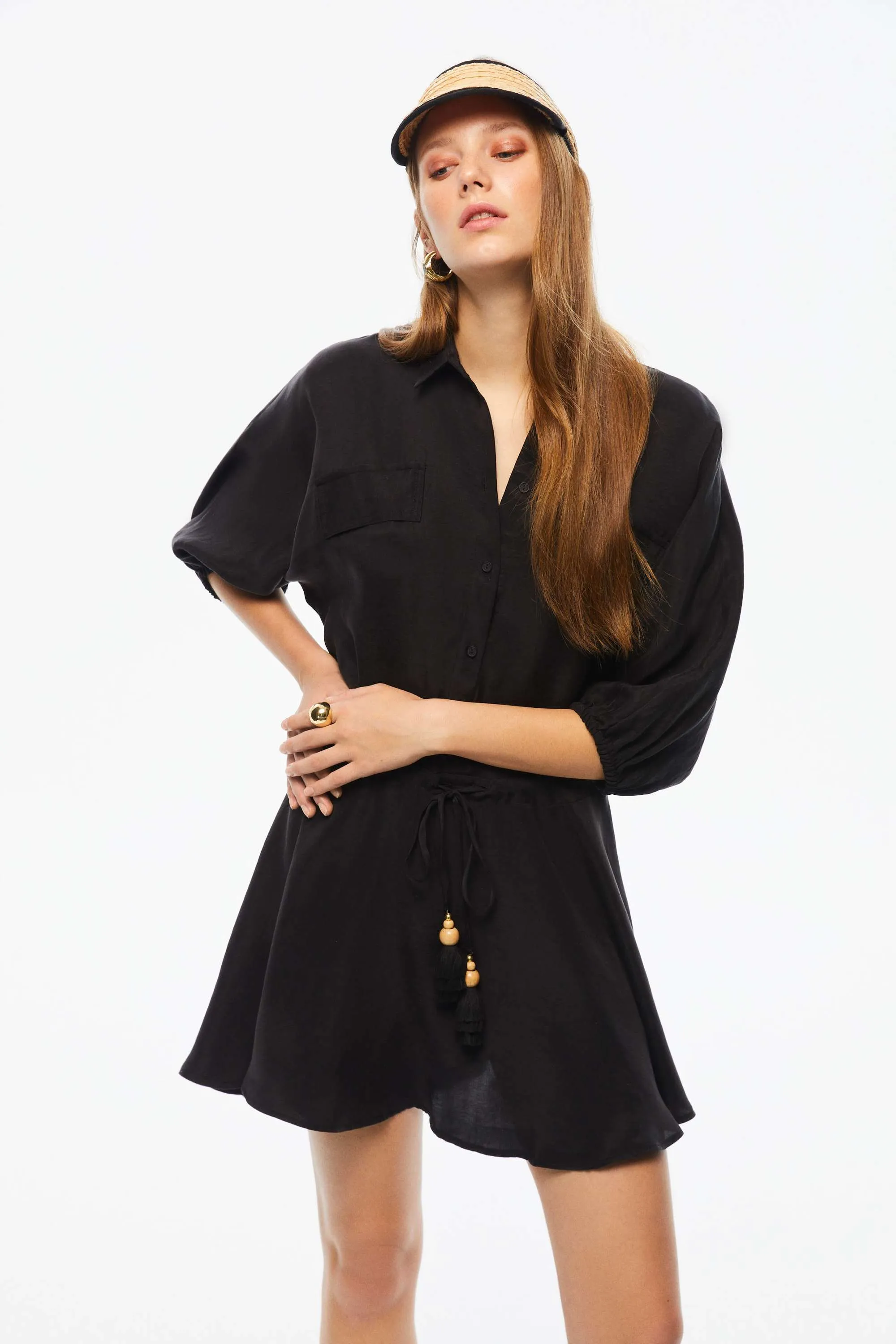 Tasseled Shirt Dress (Final Sale)