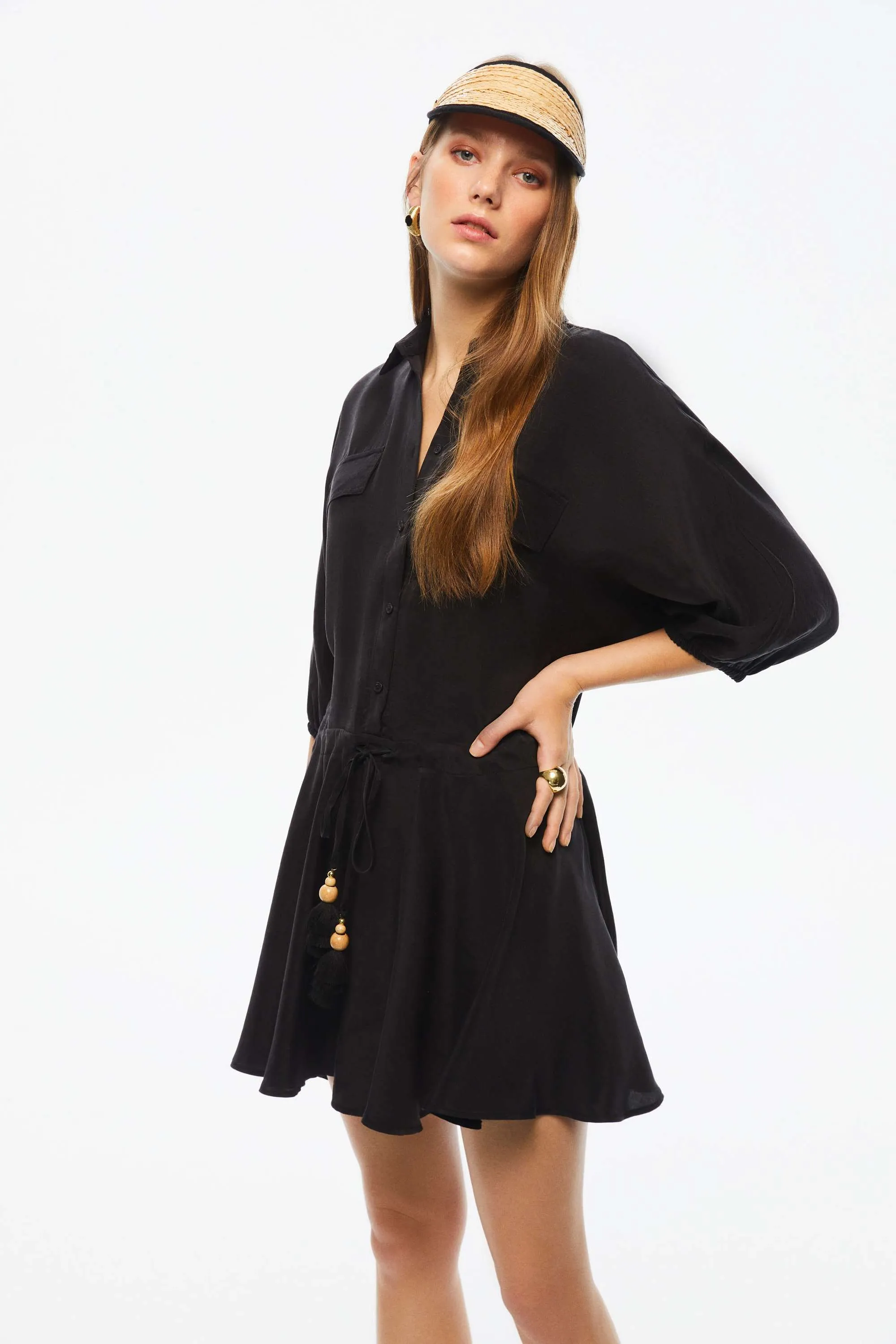 Tasseled Shirt Dress (Final Sale)