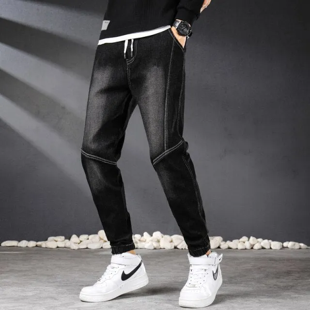 West Louis™ Vintage Streetwear Denim Jogger Pants