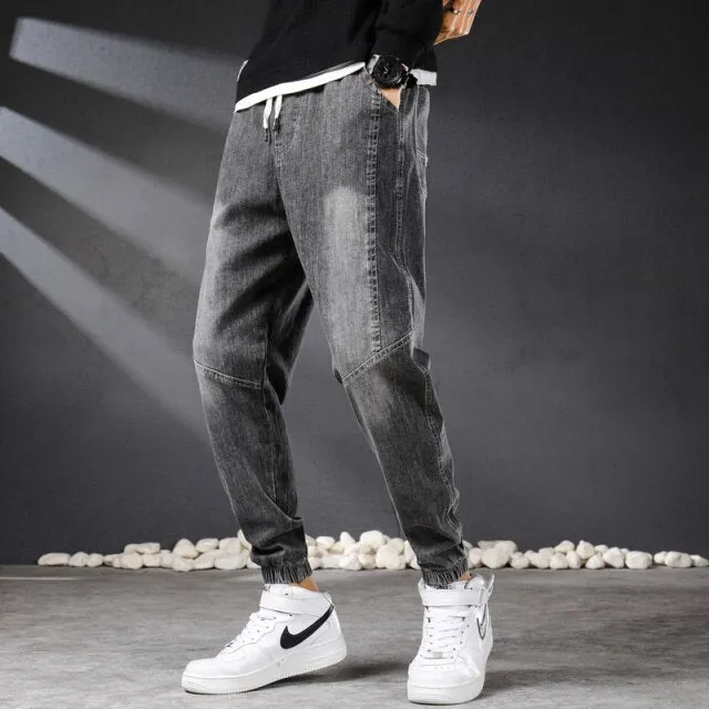 West Louis™ Vintage Streetwear Denim Jogger Pants