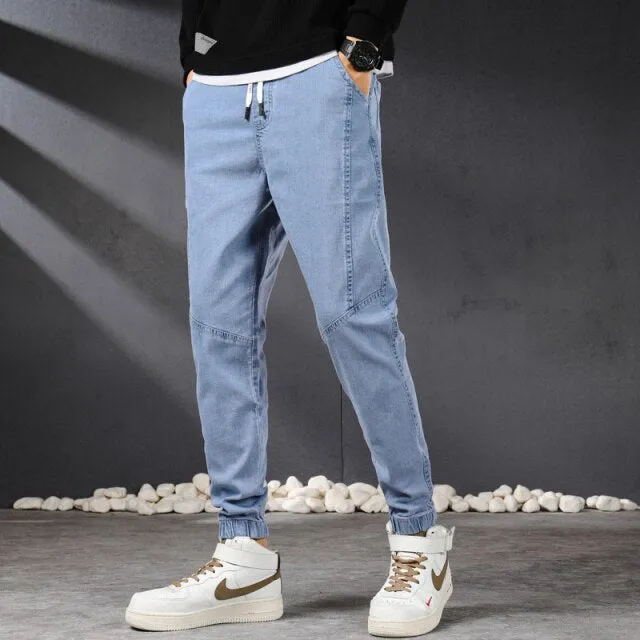 West Louis™ Vintage Streetwear Denim Jogger Pants