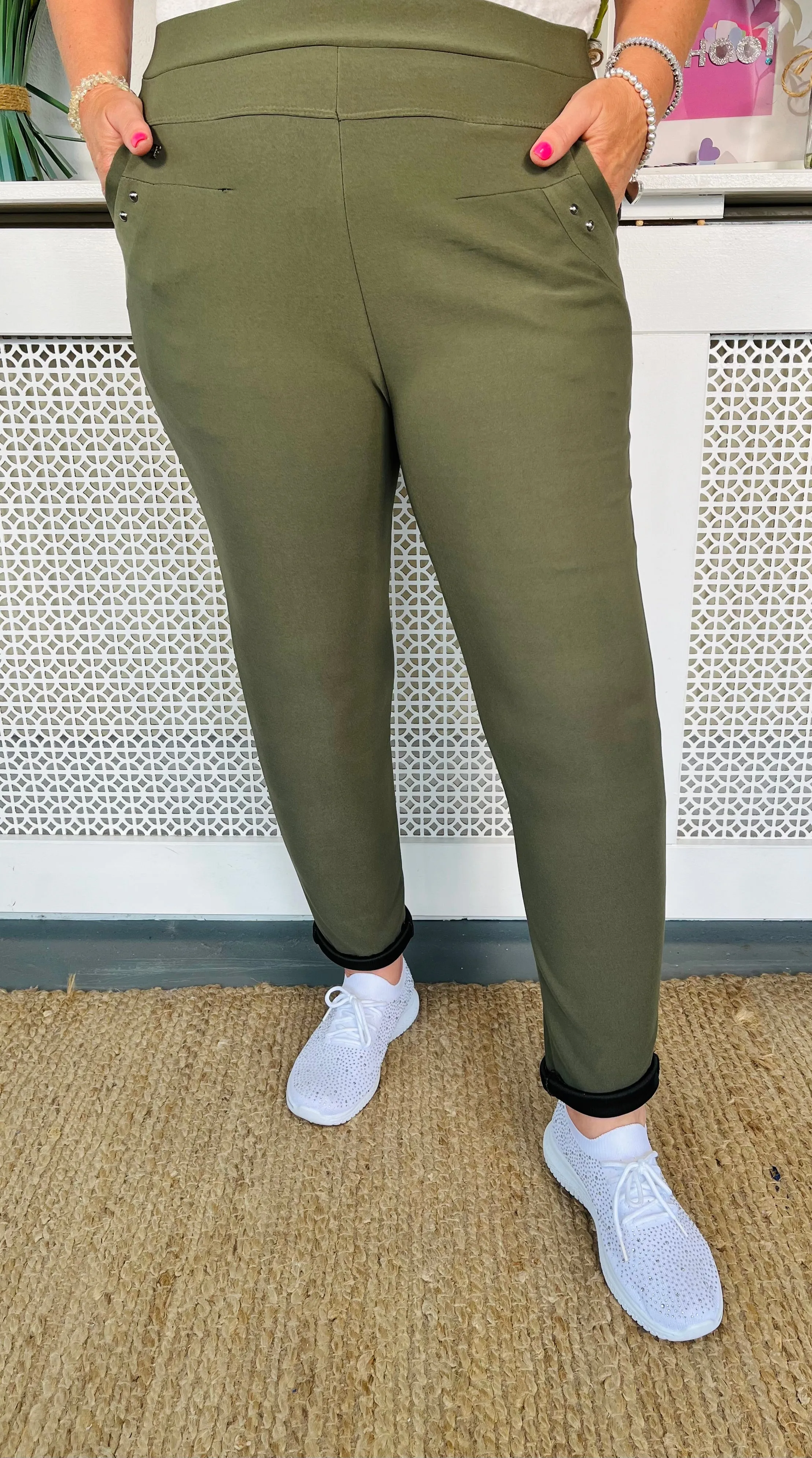 Yvonne Stretch Treggings - Khaki