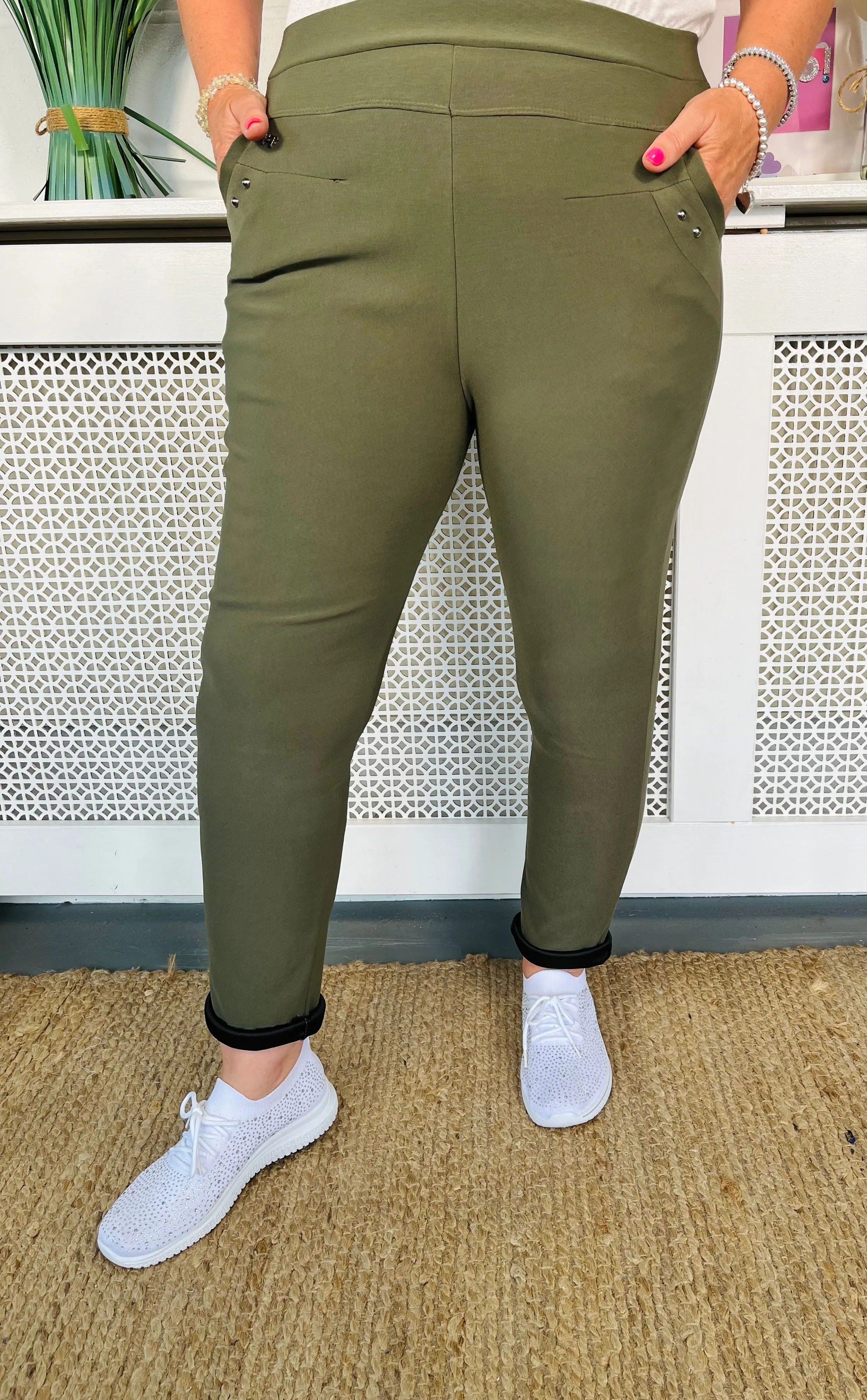 Yvonne Stretch Treggings - Khaki