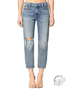 Zoey High-Rise Distressed Mom Jean by Hidden Jeans